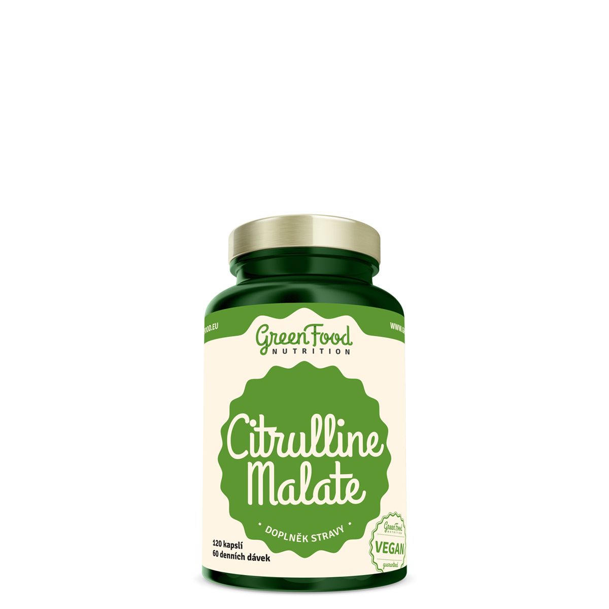 Citrullin-malát 500 mg, GreenFood Nutrition Citrulline Malate, 120 kapszula - EXP.2026.09.15.