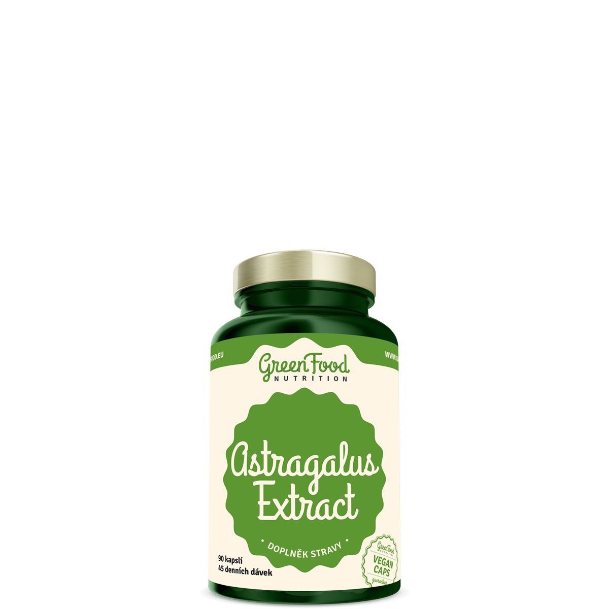 Kínai csüdfű kivonat, GreenFood Nutrition Astragalus Extract, 90 kapszula - EXP.2026.07.21.