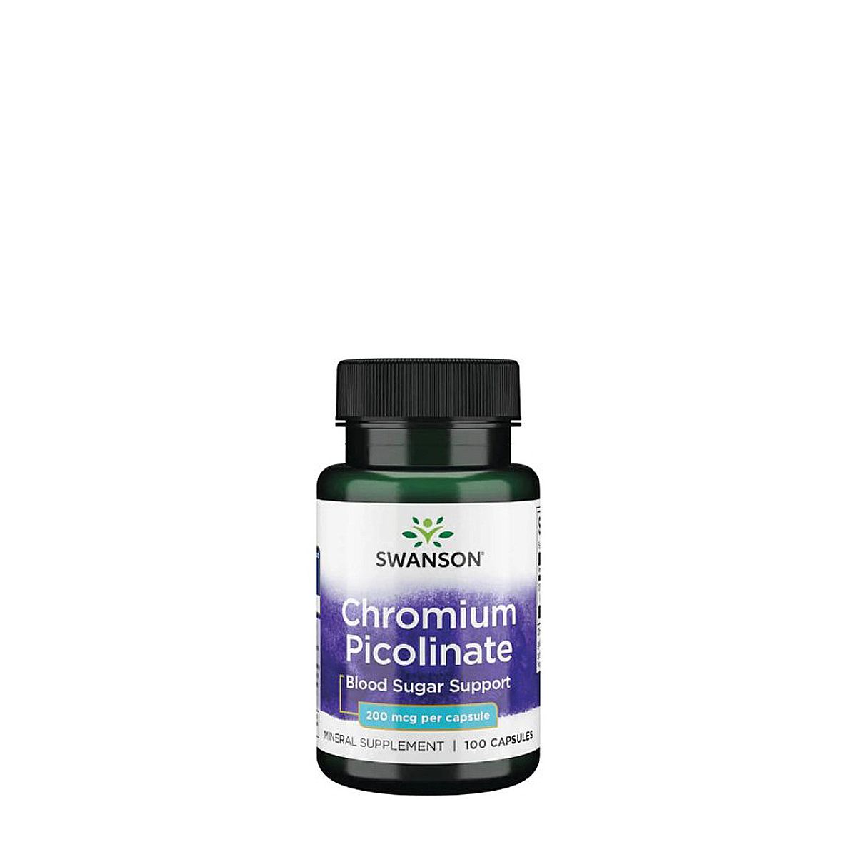 Króm pikolinát 200 mcg, Swanson Chromium Picolinate, 100 kapszula - EXP.2026.06.