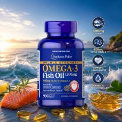 Extra erős Omega-3, Puritan's Pride Double Strength Omega-3, 90 kapszula