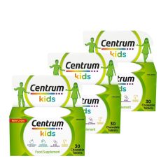 Centrum Kids - Multivitamin négy évnél idősebb gyerekek számára - 3 x 30 rágótabletta