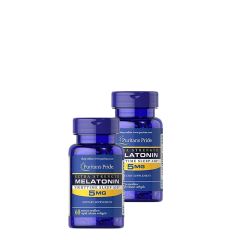 Extra erősségű melatonin 5 mg, Puritan's Pride Extra Strength Melatonin, 2 x 60 gélkapszula