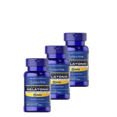 Extra erősségű melatonin 5 mg, Puritan's Pride Extra Strength Melatonin, 3 x 60 gélkapszula