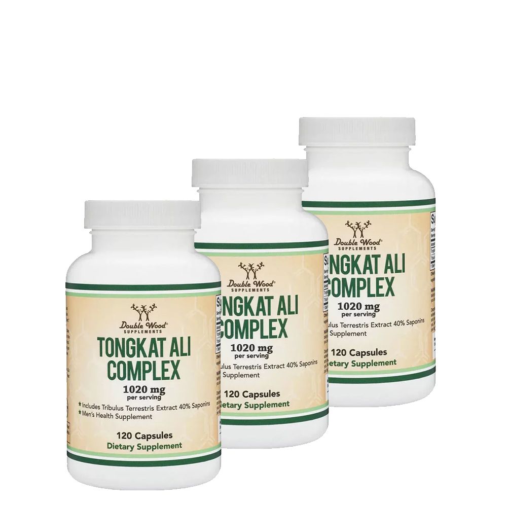Természetes tesztoszteron növelő, Double Wood Supplements Tongkat Ali Extract, 3 x 120 kapszula