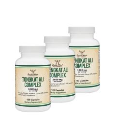 Természetes tesztoszteron növelő, Double Wood Supplements Tongkat Ali Extract, 3 x 120 kapszula