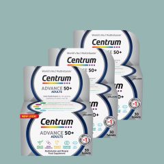 Teljeskörű napi multivitamin 50 év felettieknek - Centrum Advance 50+ - 3 x 30 tabletta