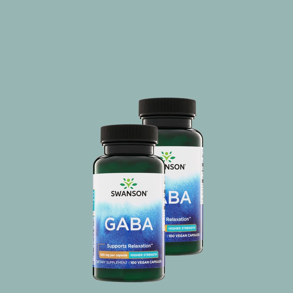 GABA gamma-amino-vajsav 500 mg, Swanson GABA, 2 x 100 kapszula