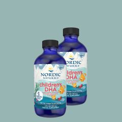 DHA 530 mg, Omega-3 Gyerekeknek, Nordic Naturals Children's DHA, 2 x 119 ml, Eper ízben