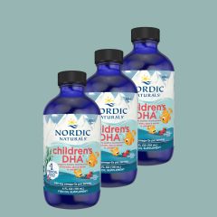 DHA 530 mg, Omega-3 Gyerekeknek, Nordic Naturals Children's DHA, 3 x 119 ml Eper ízben