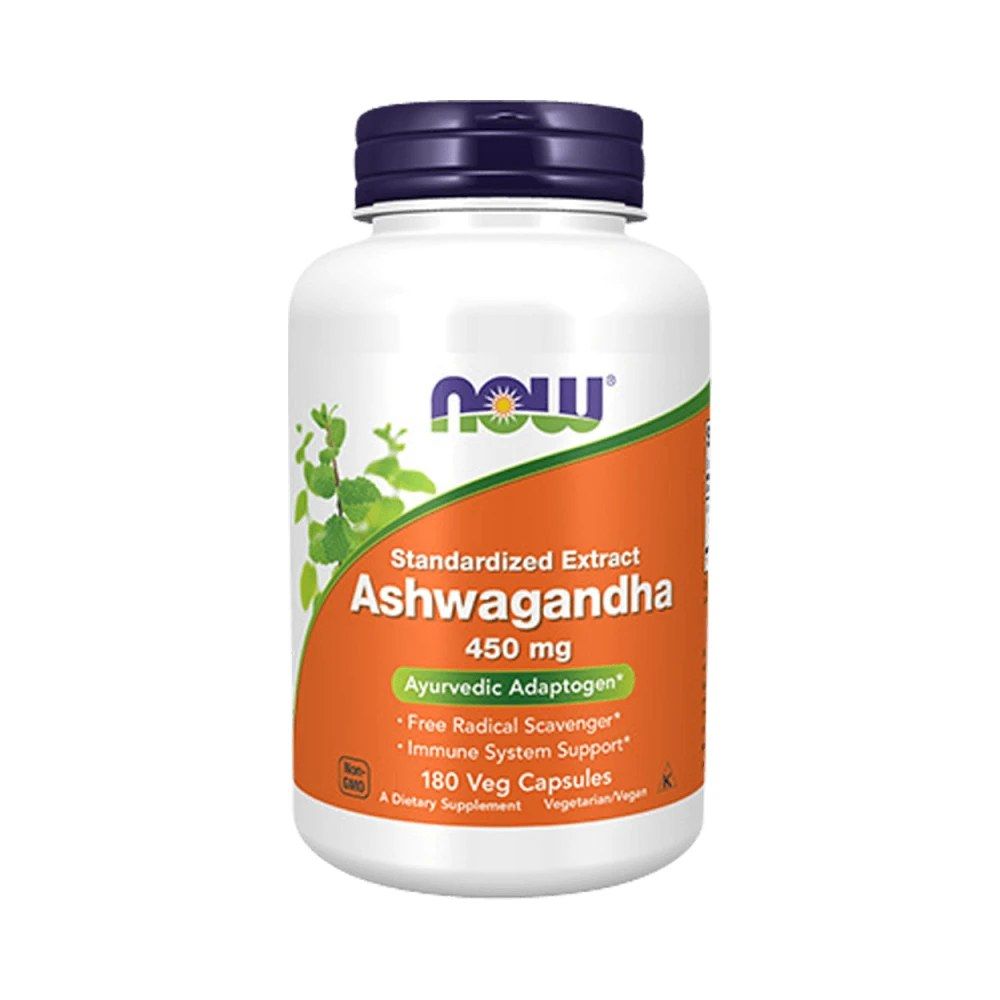 Ashwagandha kivonat 450 mg, Now Ashwagandha, 180 kapszula