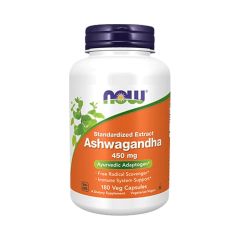 Ashwagandha kivonat 450 mg, Now Ashwagandha, 180 kapszula