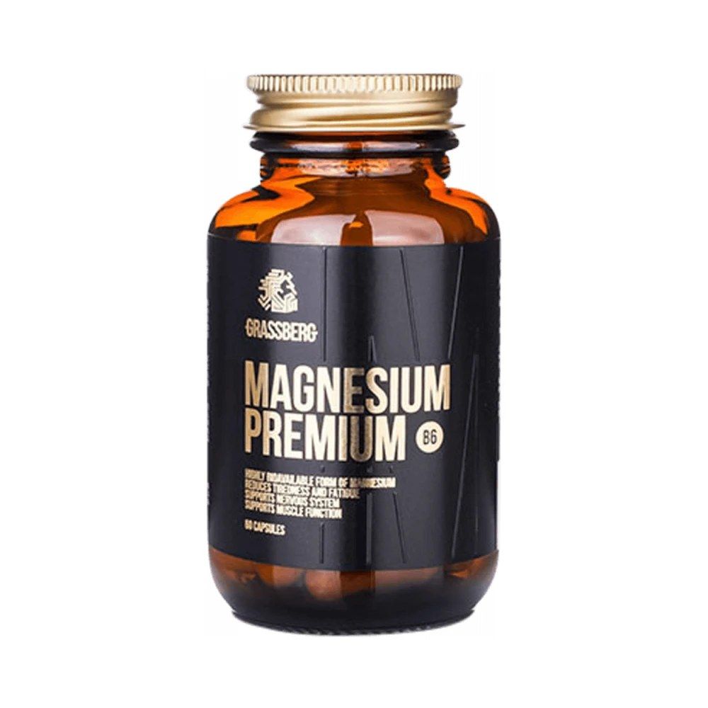 Magnézium B6-vitaminnal, Grassberg Magnesium Premium B6, 60 kapszula