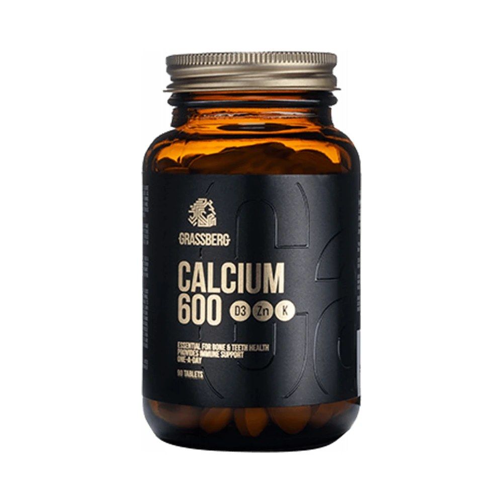 Kálcium 600 mg D3-vitaminnal, cinkkel és K-vitaminnal, Grassberg Calcium 600 D3+Zn+K, 90 tabletta