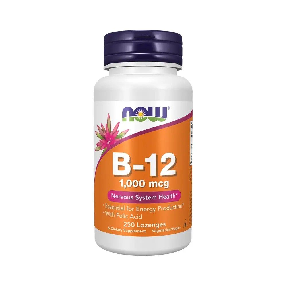 B-12 vitamin 1000 mcg szopogató tabletta, Now B-12, 250 szopogató tabletta