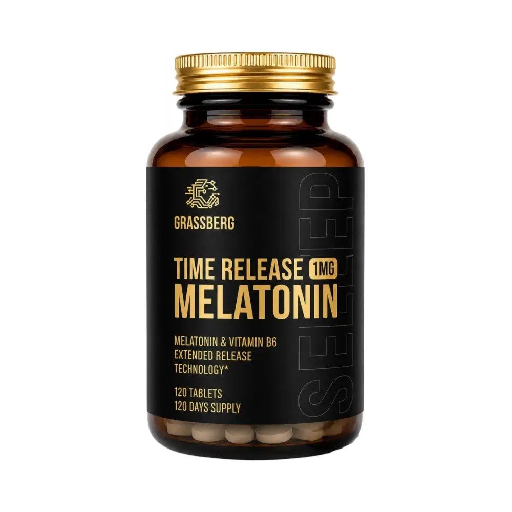Elnyújtott felszívódású melatonin 1 mg, Grassberg Time Release Melatonin, 120 tabletta