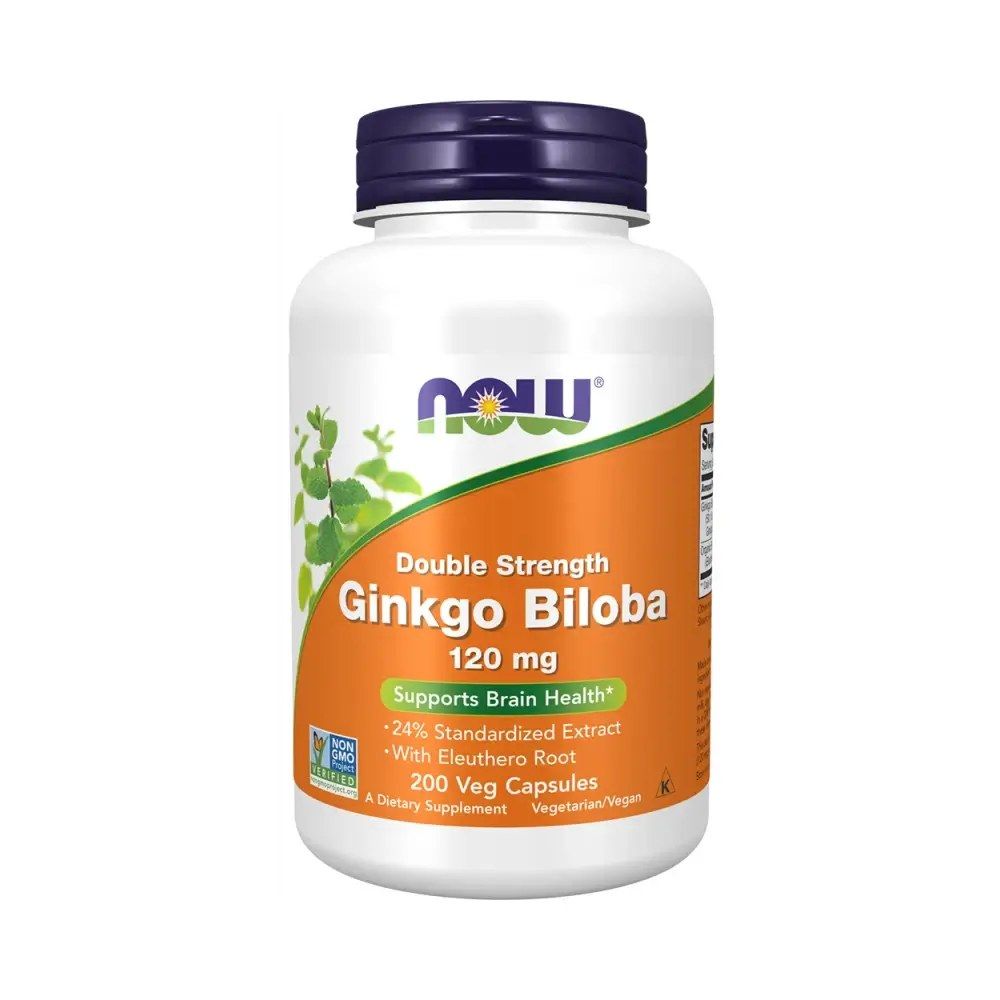 Ginkgo biloba 120 mg, Now Ginkgo Biloba, 200 kapszula