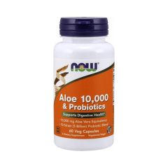 Aloe vera 10.000 mg probiotikumokkal, Now Aloe Vera & Probiotics, 60 kapszula