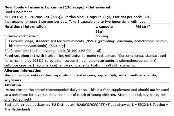 Optimalizált kurkuma kivonat, Now Turmeric Curcumin, 120 kapszula Optimalizált kurkuma kivonat, Now Turmeric Curcumin, 120 kapszula