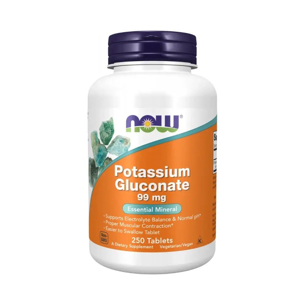 Kálium-glükonát 99 mg, Now Potassium Gluconate, 250 tabletta