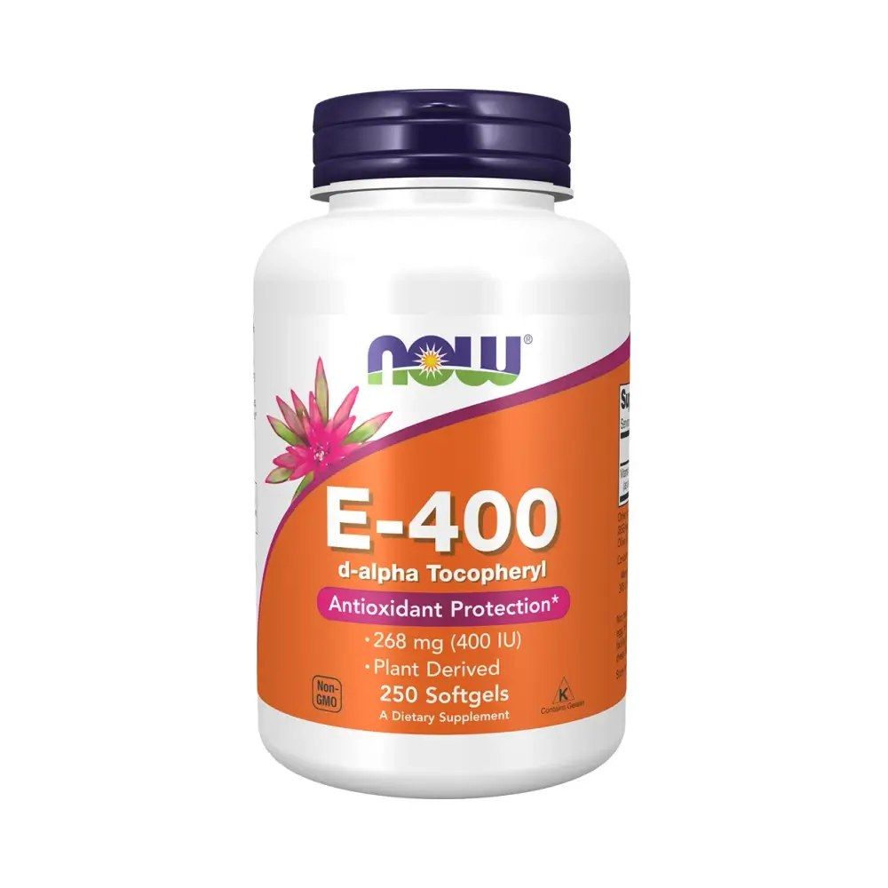 E-vitamin 400 IU, Now E-400, 250 lágykapszula