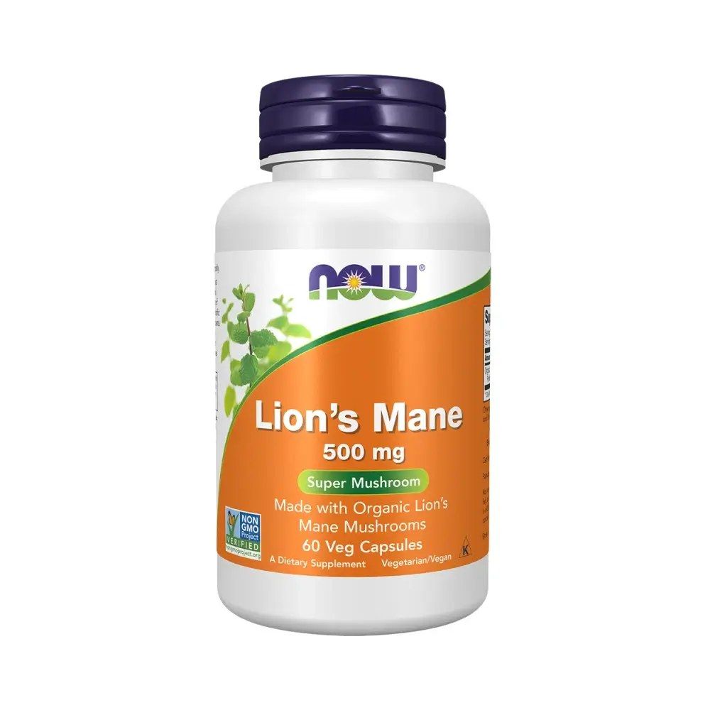 Süngomba (Lion's Mane) 500 mg, Now Lion's Mane, 60 kapszula