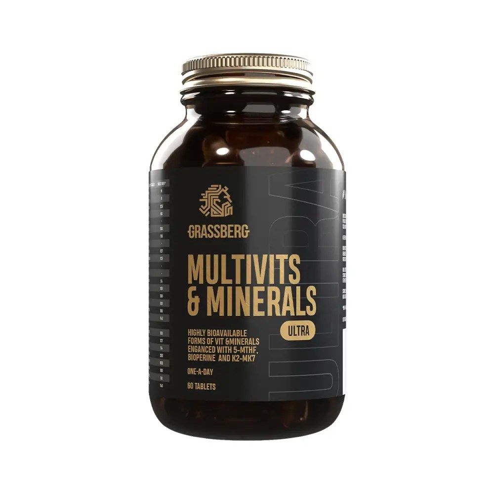 Multivitamin és ásványi anyag ultra, Grassberg Multivits & Minerals Ultra, 60 tabletta