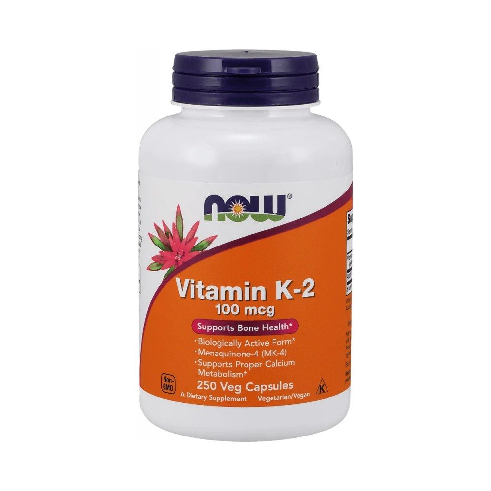 K2-vitamin 100 mcg, Now Vitamin K-2, 250 kapszula