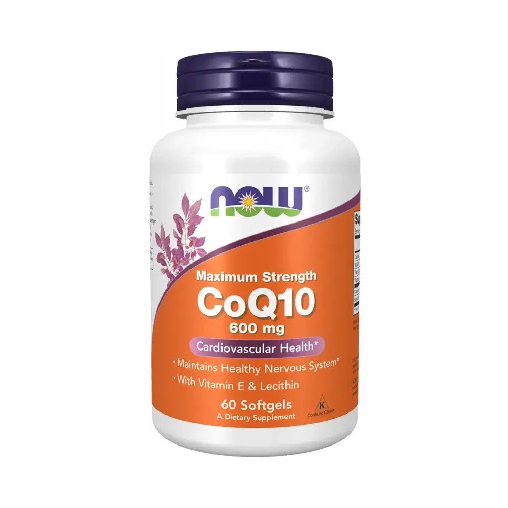 Q10 koenzim 600 mg, Now CoQ10, 60 lágykapszula