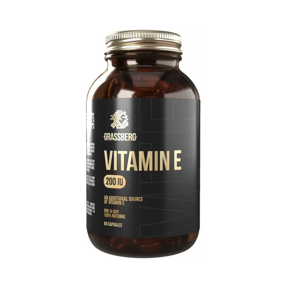 E-vitamin 200 IU, Grassberg Vitamin E, 60 kapszula