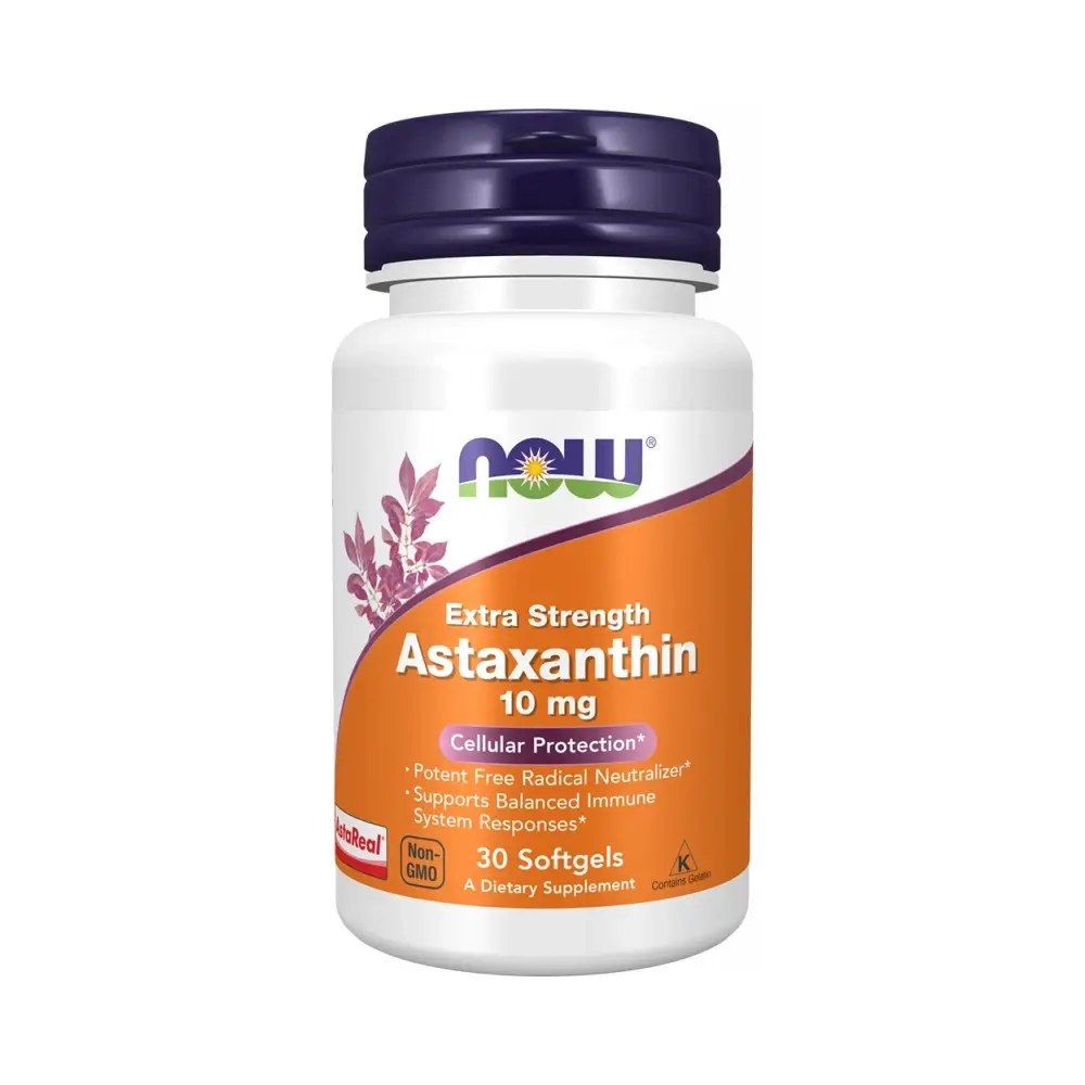 Asztaxantin 10 mg, Now Astaxanthin, 30 lágykapszula