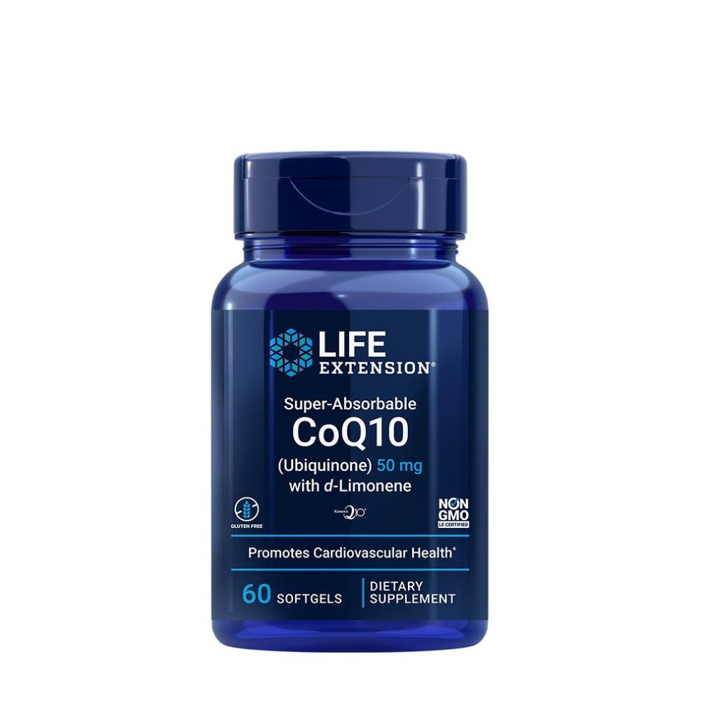 Q10 koenzim d-limonénnel, Life Extension Super-Absorbable CoQ10 (Ubiquinone) with d-Limonene, 60 lágykapszula