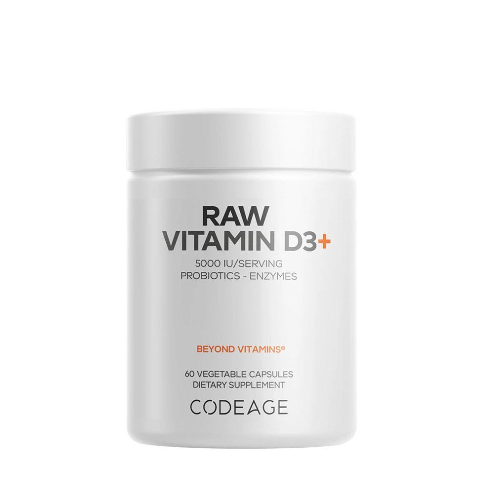 D3-vitamin, Codeage Raw Vitamin D3+, 60 kapszula