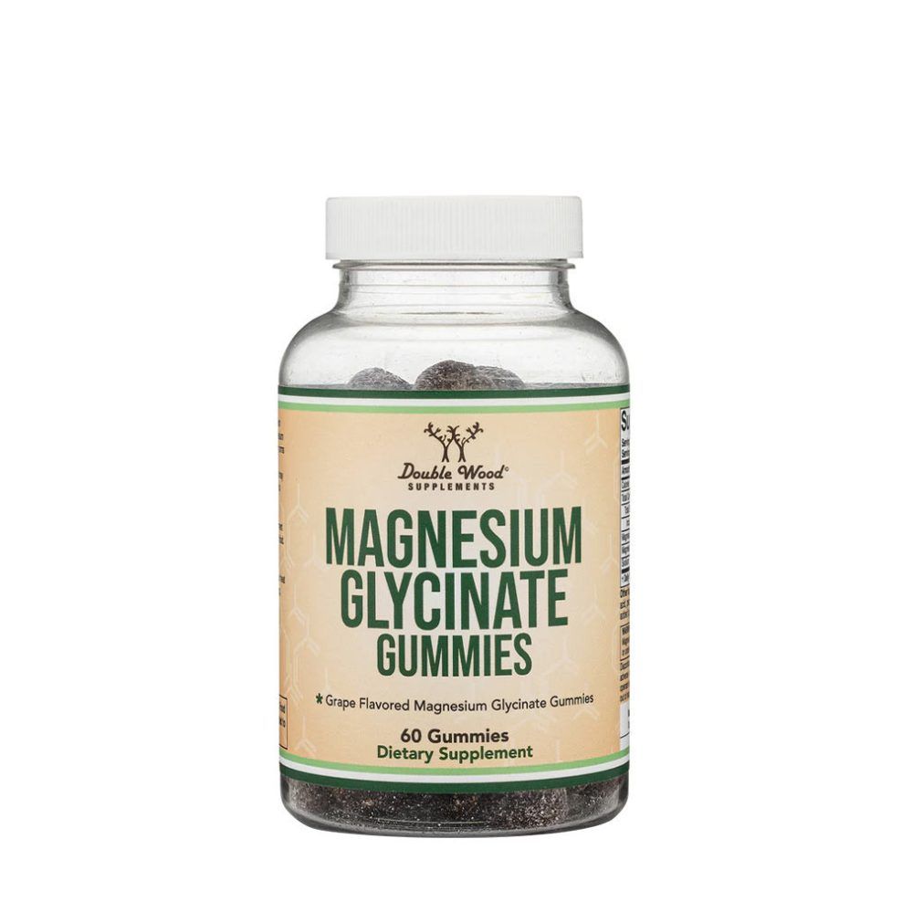Magnézium-glicinát gumivitamin, Double Wood Supplements Magnesium Glycinate Gummies, 60 gumicukor, szőlő íz