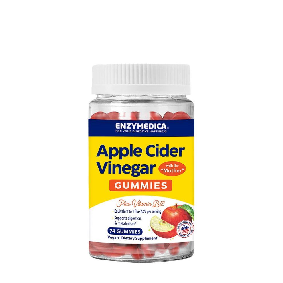 Almaecet gumivitamin, Enzymedica Apple Cider Vinegar Gummies, 74 gumicukor
