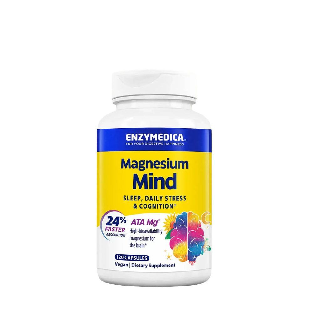 Magnézium étrend-kiegészítő, Enzymedica Magnesium Mind, 120 kapszula