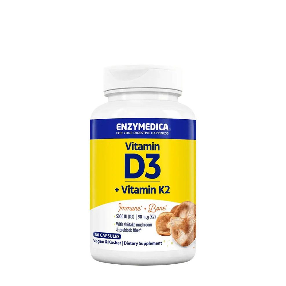D3-vitamin és K2-vitamin, Enzymedica Vitamin D3 + Vitamin K2, 60 kapszula