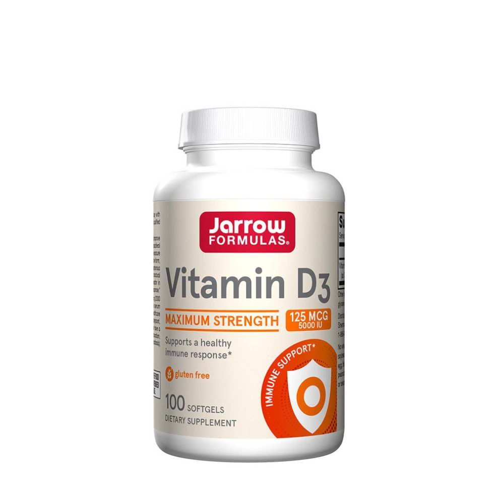 D3-vitamin 5000 NE, Jarrow Formulas Vitamin D3 5000 IU, 100 lágykapszula