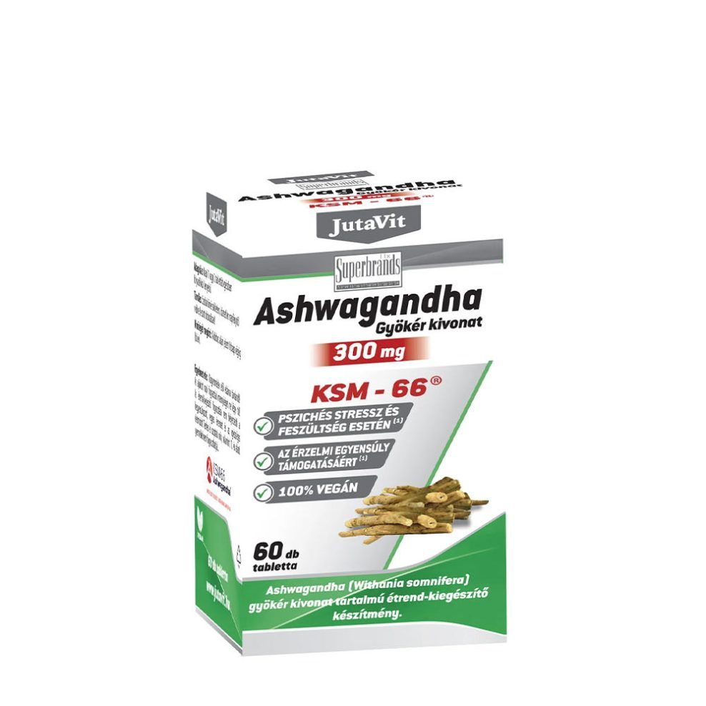 Ashwagandha gyökérkivonat 300 mg, JutaVit Ashwagandha root extract 300 mg, 60 tabletta