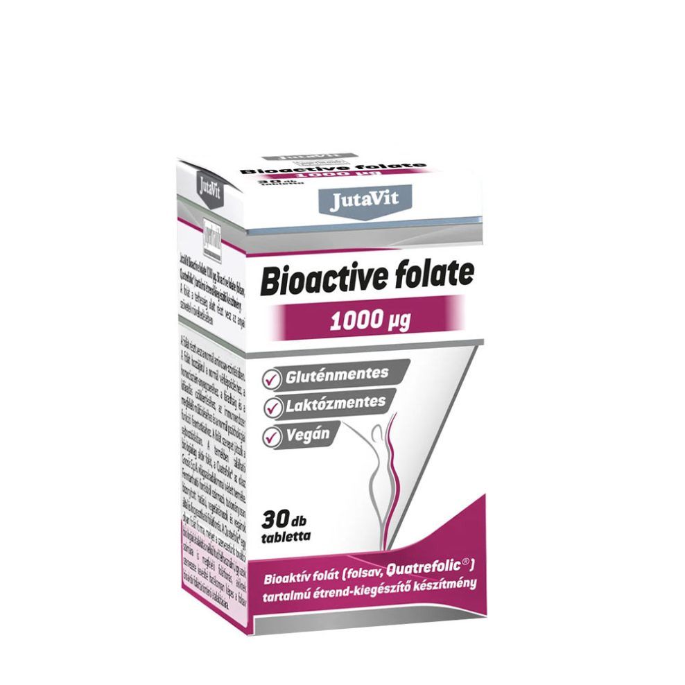 Bioaktív folát 1000 mcg, JutaVit Bioactive Folate 1000mcg, 30 tabletta