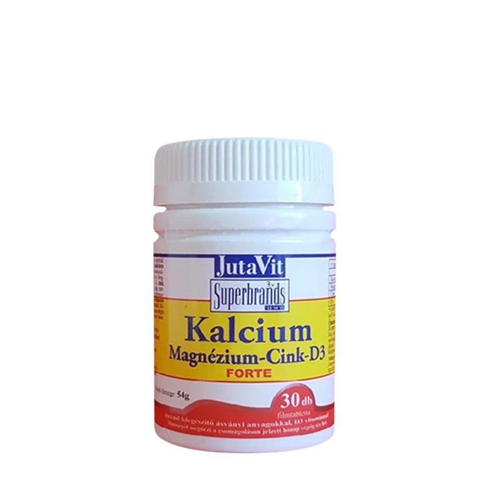 Kalcium-magnézium-cink D3-vitaminnal, JutaVit Calcium-Magnesium-Zinc+D3 Forte, 30 tabletta