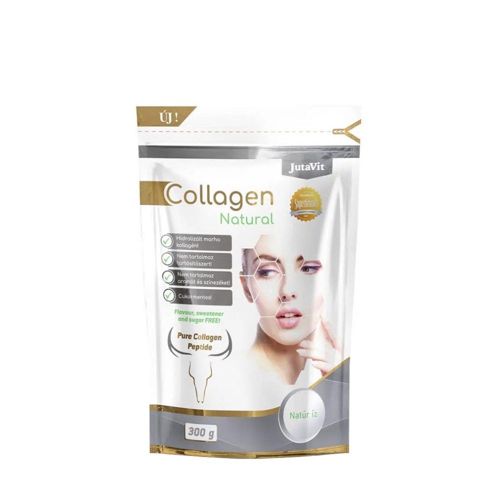 Kollagén, JutaVit Collagen Natural, 300 g, natúr íz