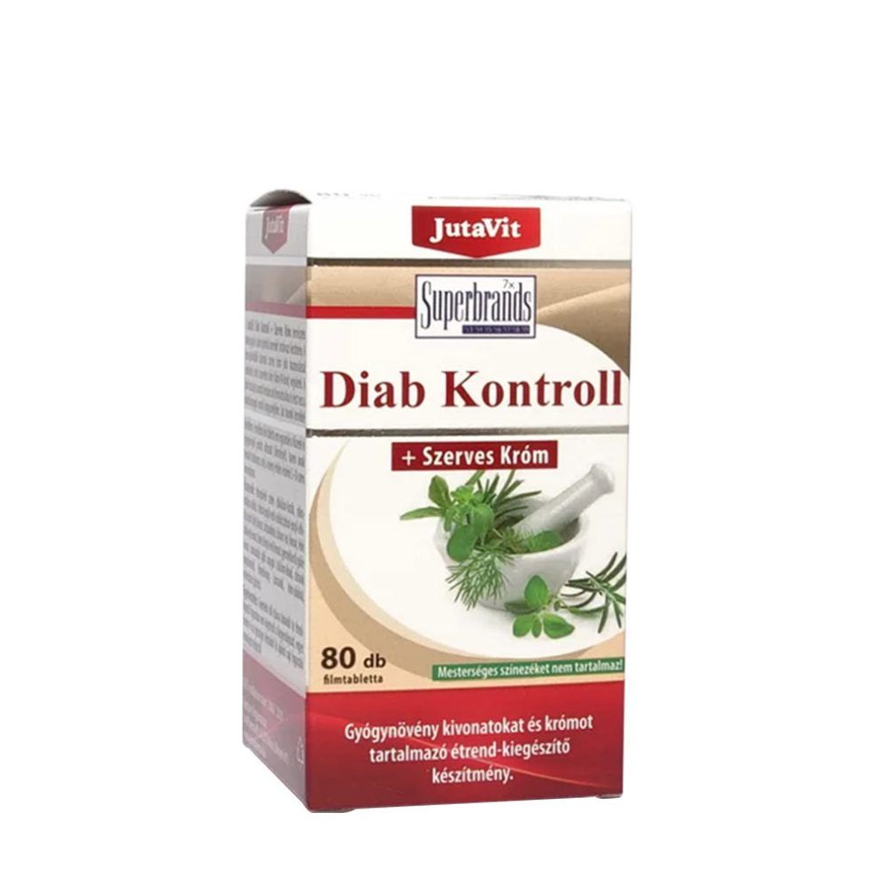 Króm-komplex, JutaVit Diab Control + Organic Chromium, 80 tabletta