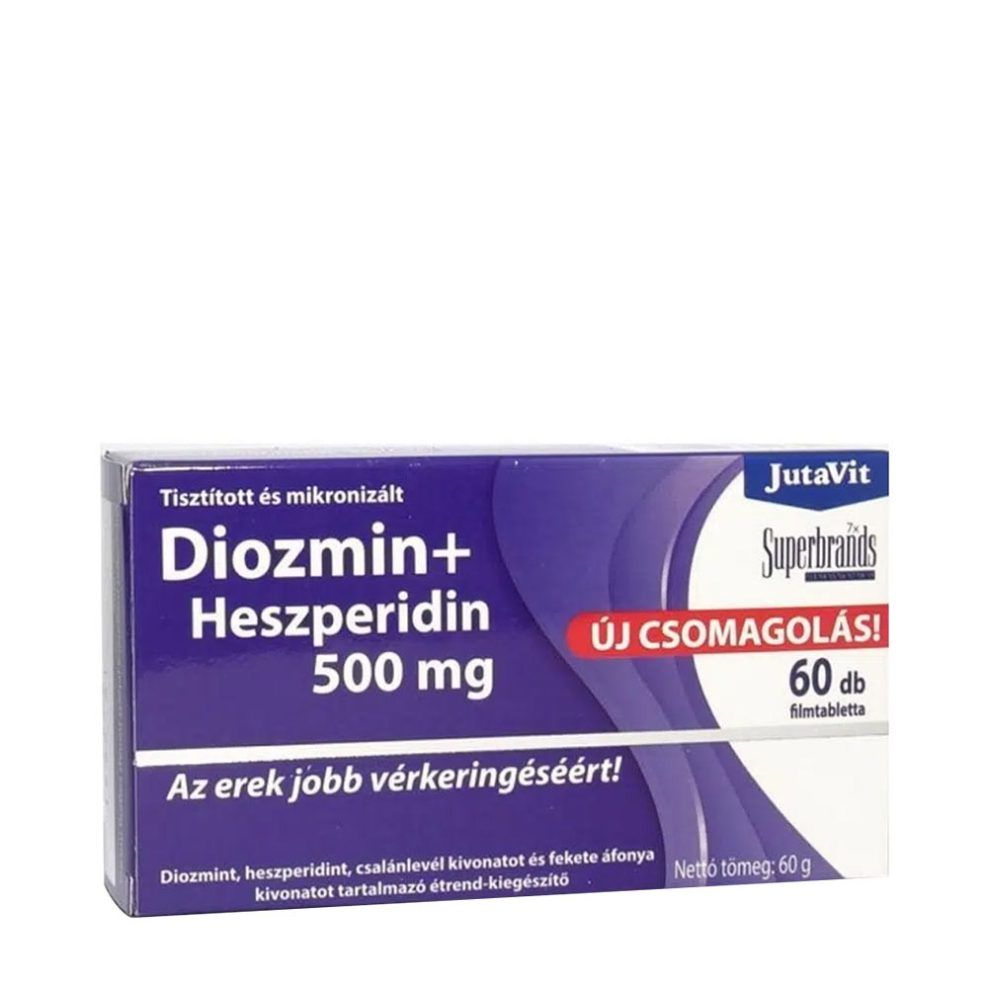 Dioszmin és heszperidin 500 mg, JutaVit Diosmin + Hesperidin 500 mg, 60 tabletta