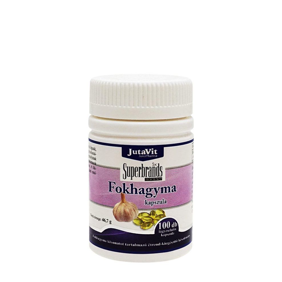 Fokhagymakivonat, JutaVit Garlic Extract capsule, 100 lágykapszula