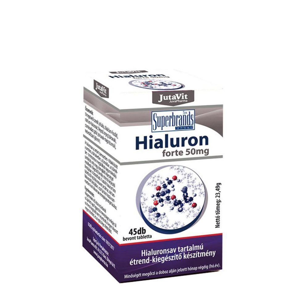 Hialuronsav 50 mg, JutaVit Hialuron Forte 50mg, 45 tabletta