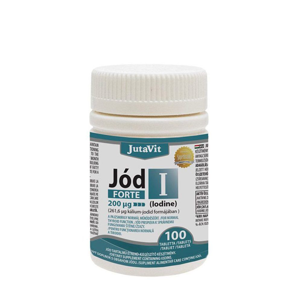 Jód 200 mcg, JutaVit Iodine Forte 200 mcg, 100 tabletta