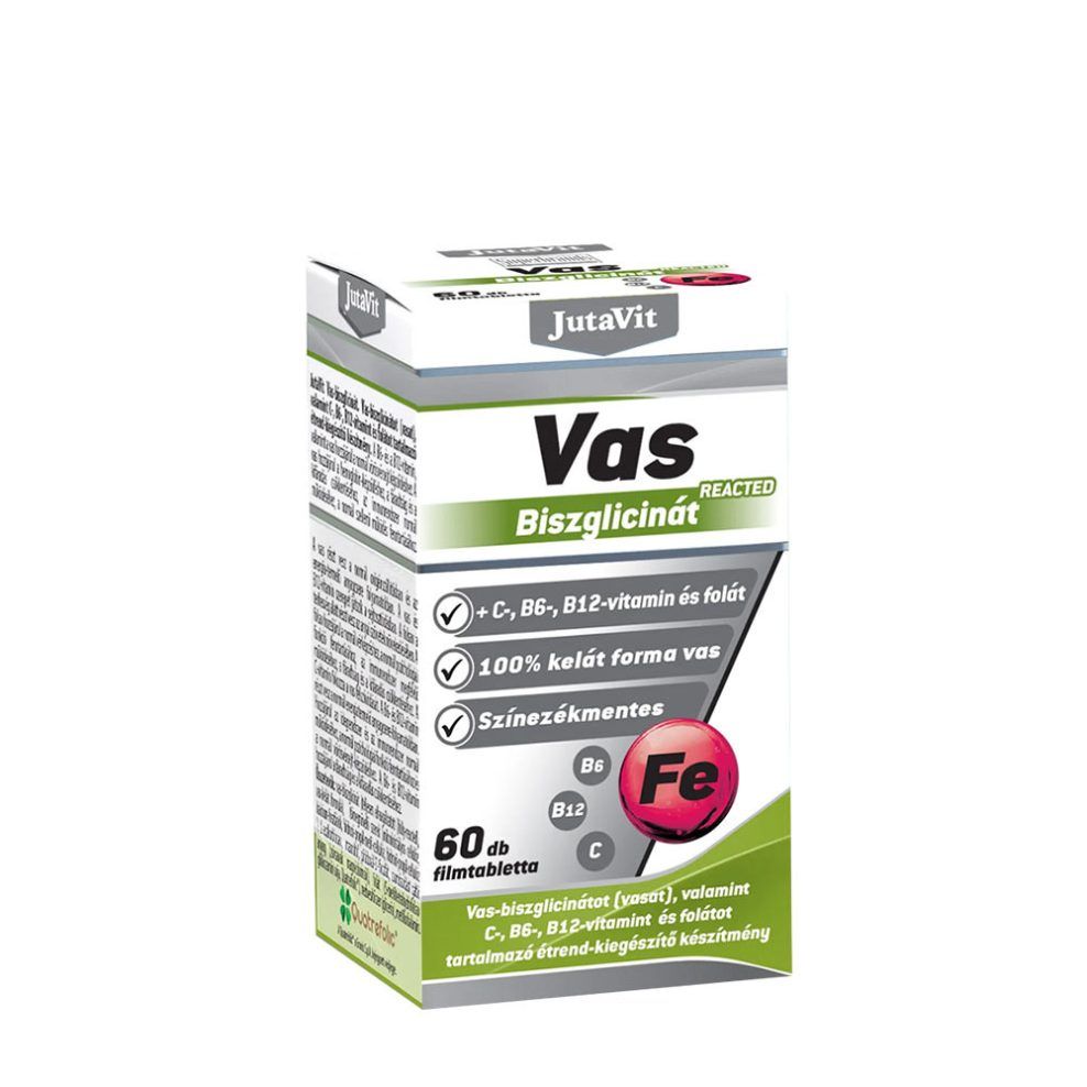 Vas-biszglicinát, JutaVit Iron Bisglycinate, 60 tabletta