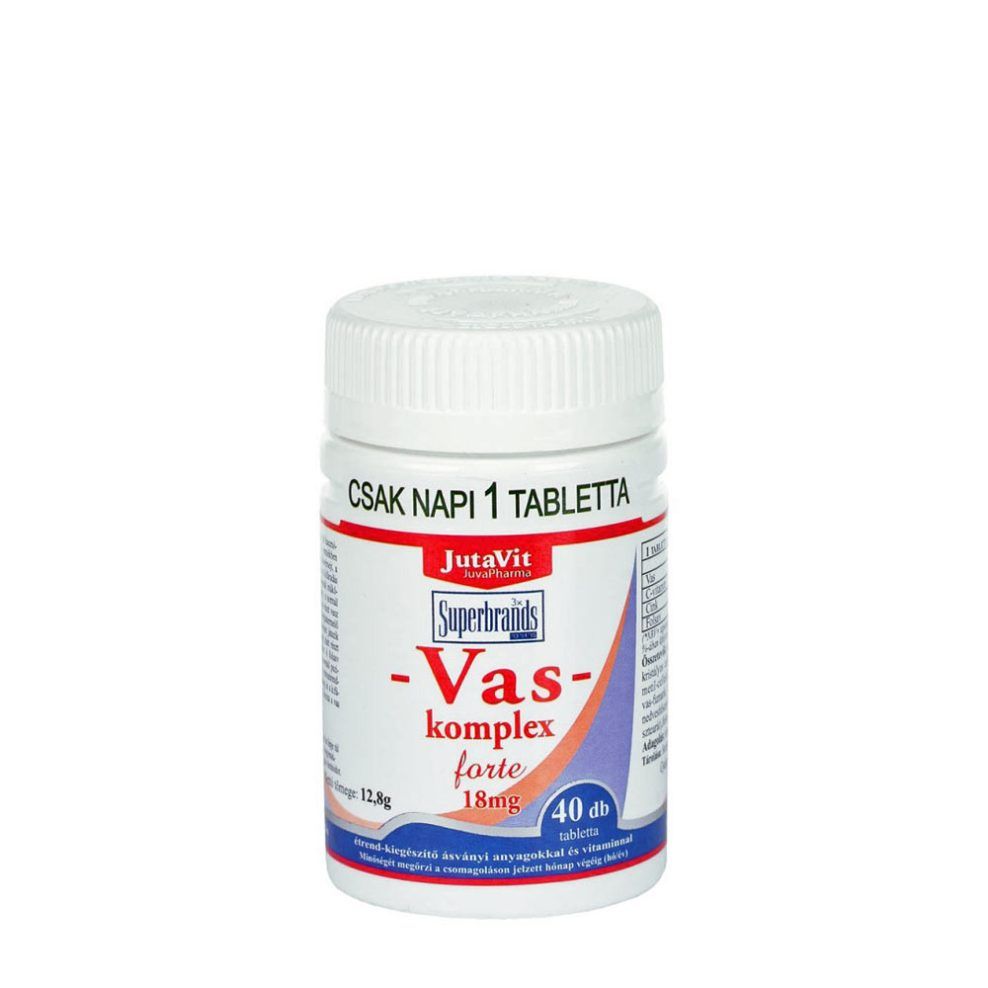 Vas-komplex 18 mg, JutaVit Iron Complex 18 mg tablet, 40 tabletta