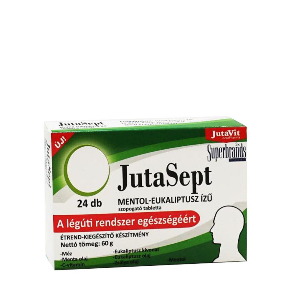 JutaSept szopogató tabletta, JutaVit JutaSept Lozenges, 24 szopogató tabletta