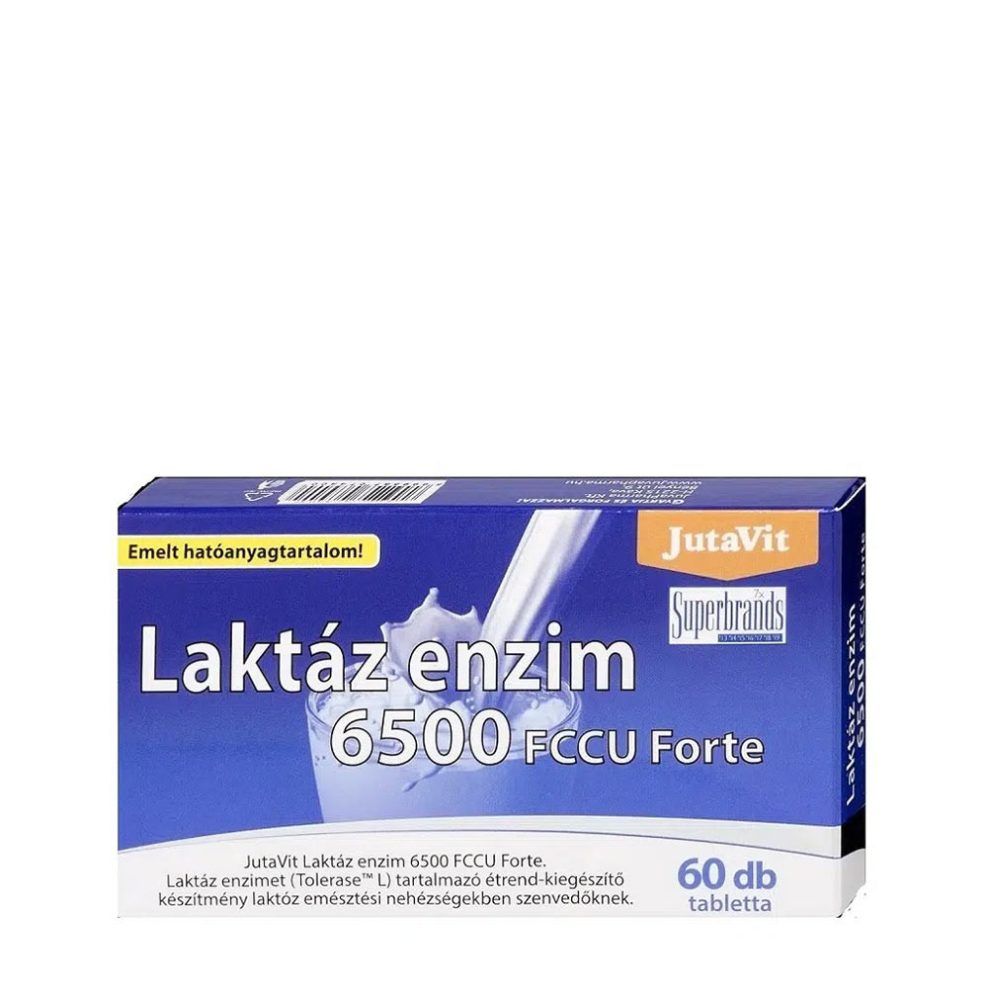 Laktáz enzim 6500 FCCU, JutaVit Lactase Enzyme 6500 FCCU Forte, 60 tabletta